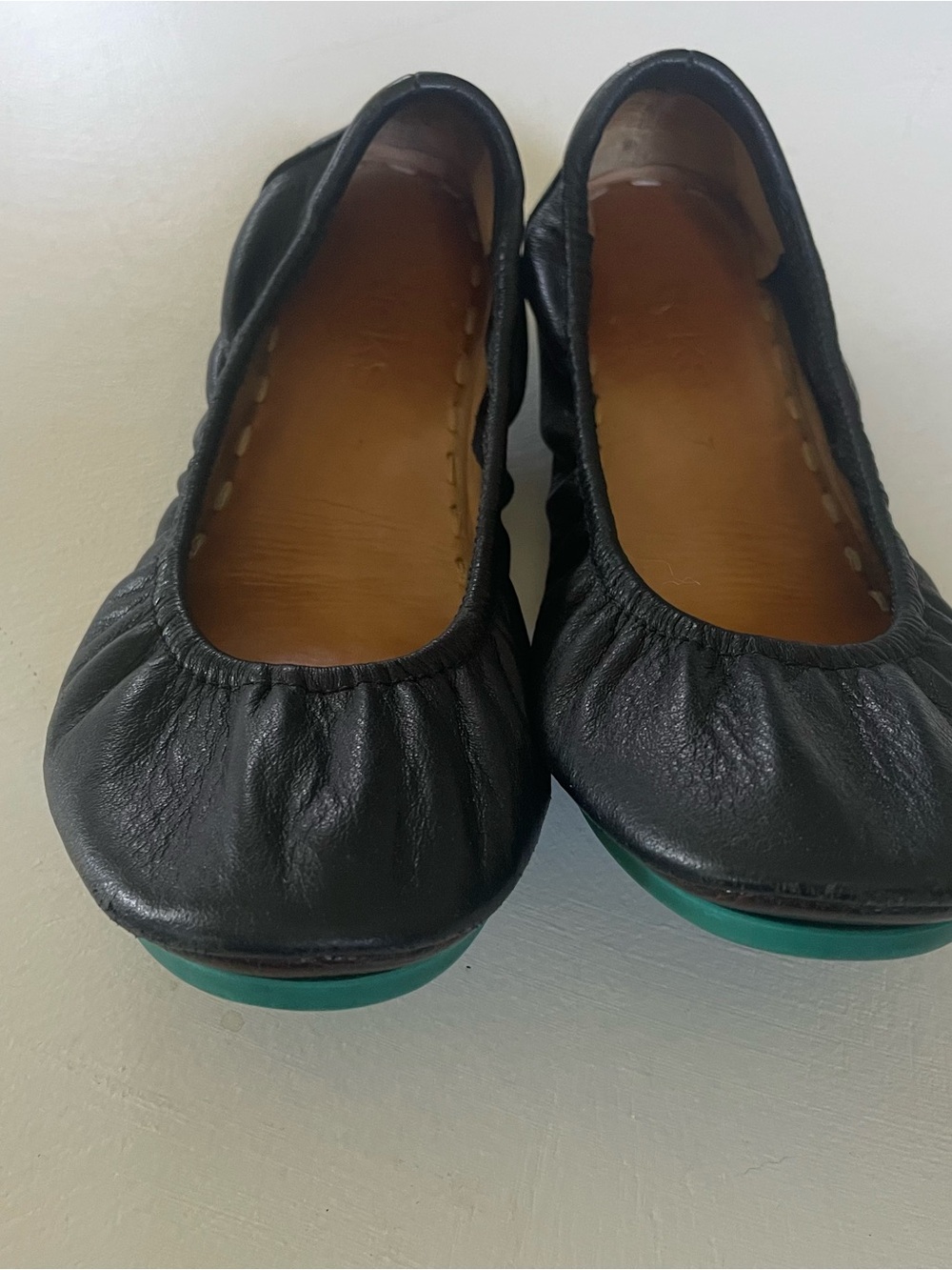 EUC TIEKS Black Leather Ballet Flats 7 $45 - Picture 14 of 14